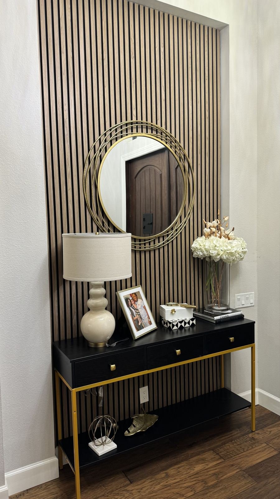 Hand-crafted wood feature wall